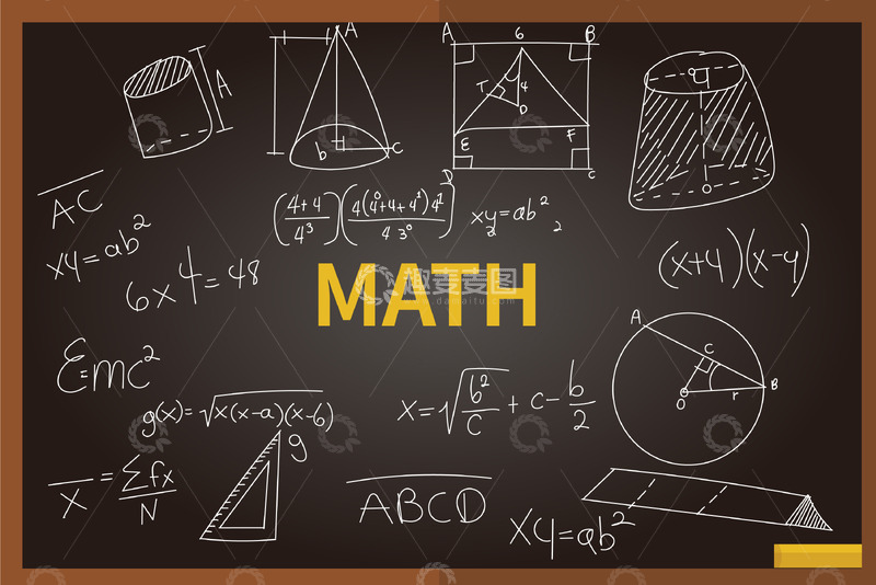 源文件下载【趣麦麦图】多元数学概念的黑板展示