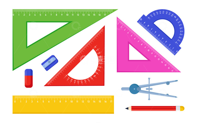 源文件下载【趣麦麦图】多彩数学文具