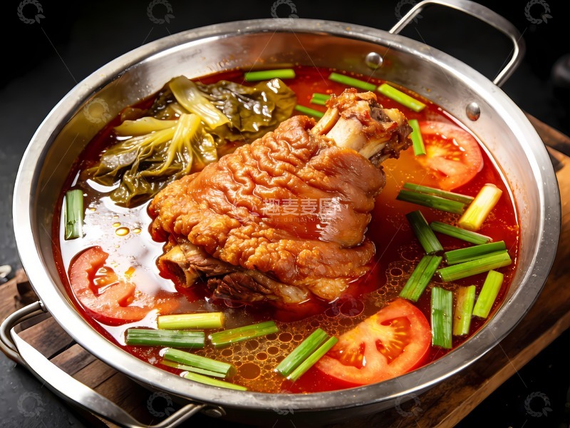 高清大图下载【趣麦麦图】酸菜蹄髈火锅图片