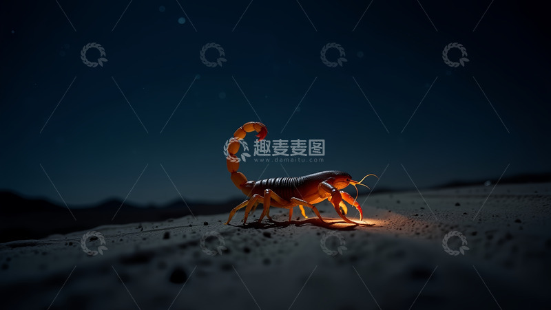 高清大图下载【趣麦麦图】蝎子晚上黑夜