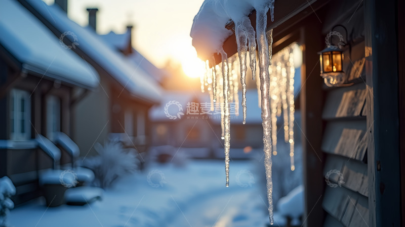 高清大图下载【趣麦麦图】冰条雪地冬天