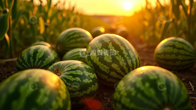 高清大图下载【趣麦麦图】西瓜阳光田地