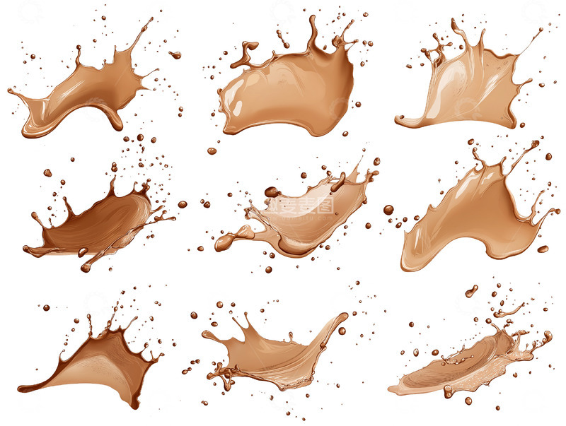 高清大图下载【趣麦麦图】拿铁咖啡奶茶喷溅摄影素材