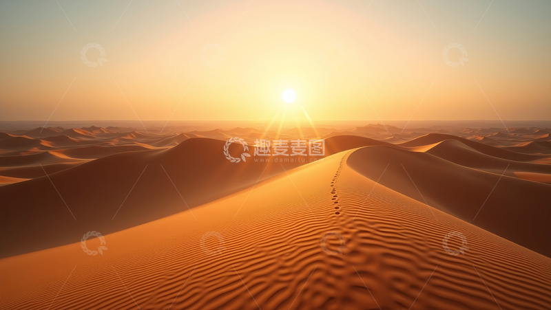 高清大图下载【趣麦麦图】无人沙漠阳光