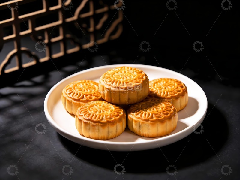高清大图下载【趣麦麦图】手工月饼图片