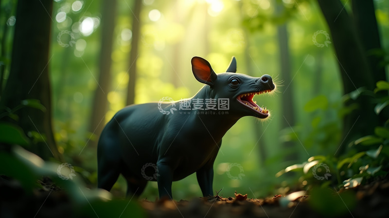 高清大图下载【趣麦麦图】动物大树阳光