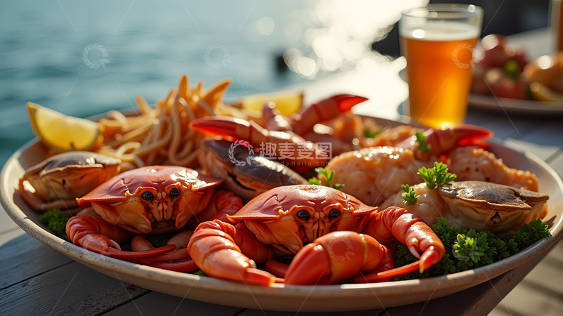 高清大图下载【趣麦麦图】海鲜螃蟹阳光