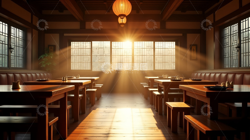 高清大图下载【趣麦麦图】桌子阳光灯笼