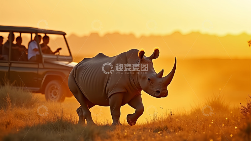 高清大图下载【趣麦麦图】阳光犀牛车人