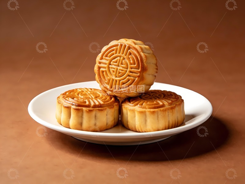 高清大图下载【趣麦麦图】手工月饼月饼
