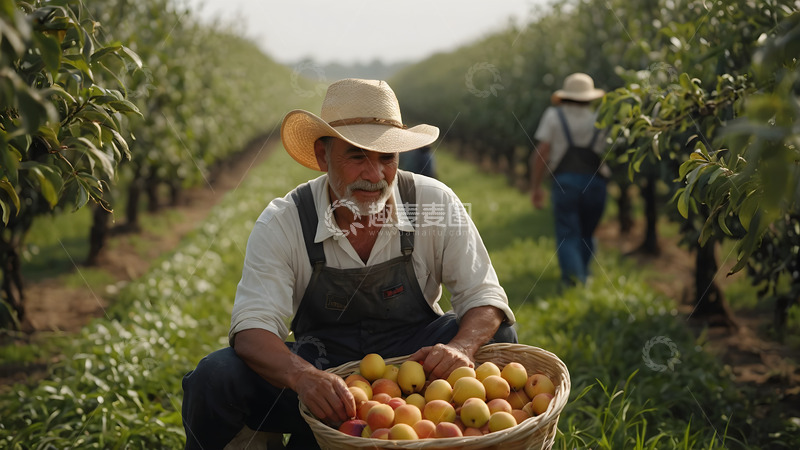 高清大图下载【趣麦麦图】果林里的丰收