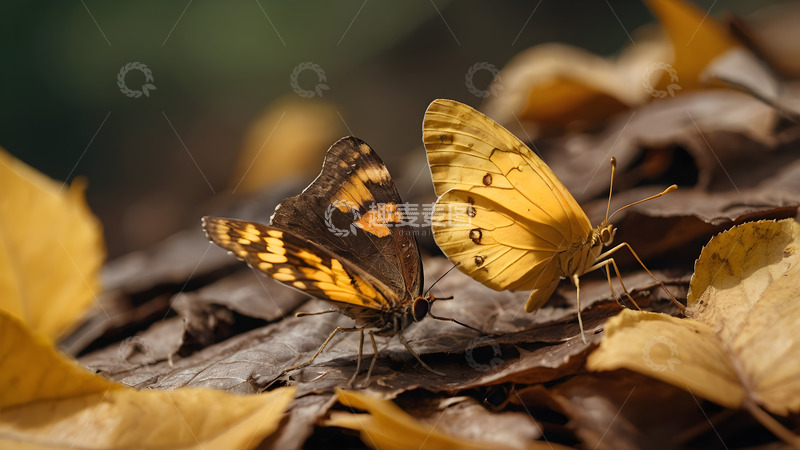高清大图下载【趣麦麦图】枯叶蝴蝶特写