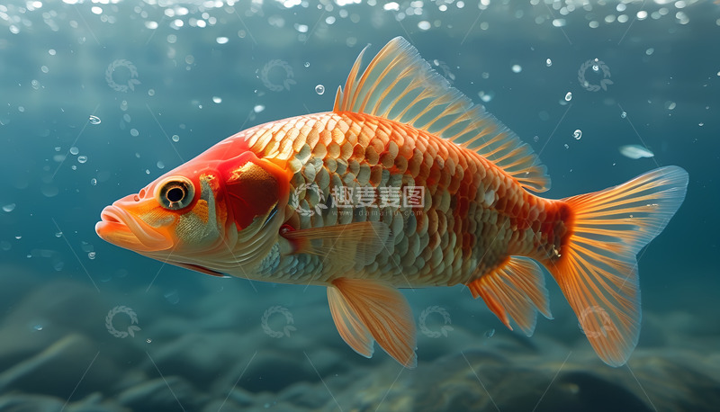 高清大图下载【趣麦麦图】金鱼白色河水