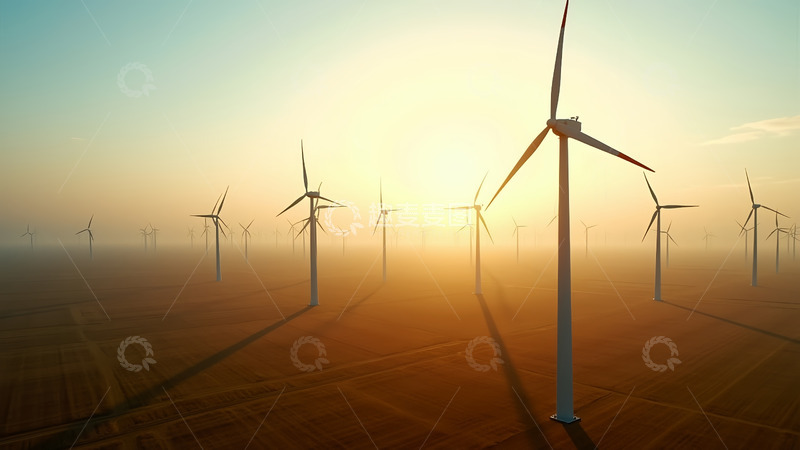 高清大图下载【趣麦麦图】风车阳光沙漠