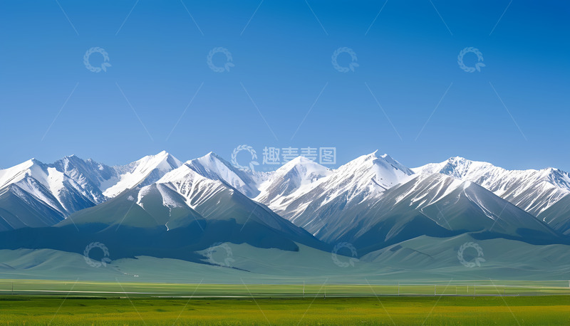 高清大图下载【趣麦麦图】雪山蓝天大山