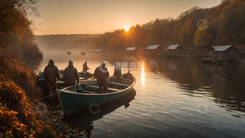 高清大图下载【趣麦麦图】河岸边的调屋