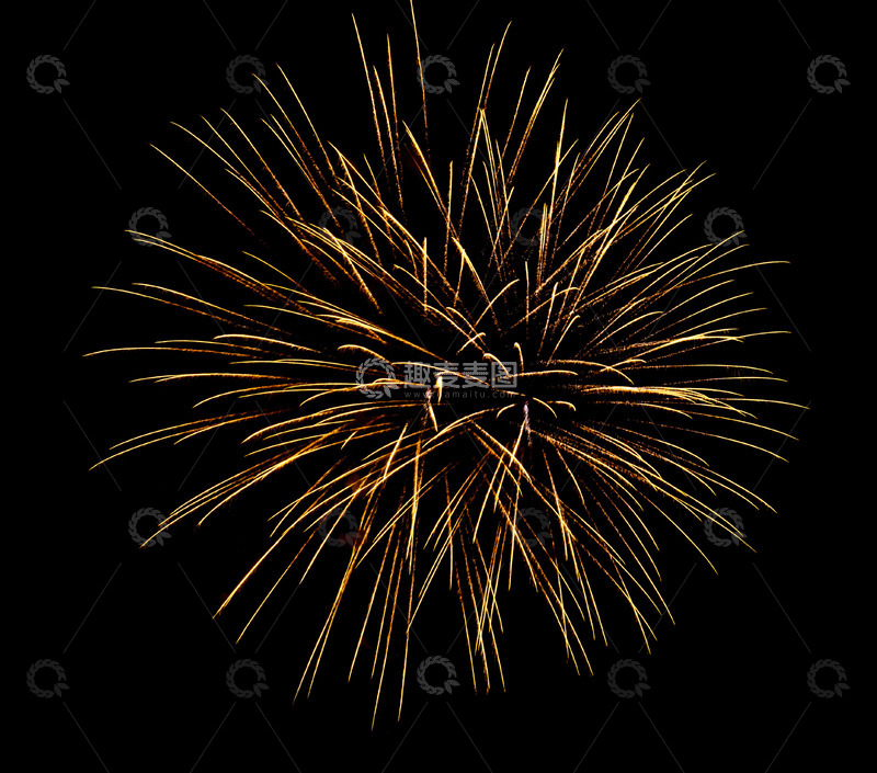 高清大图下载【趣麦麦图】金黄色烟花的壮丽画卷