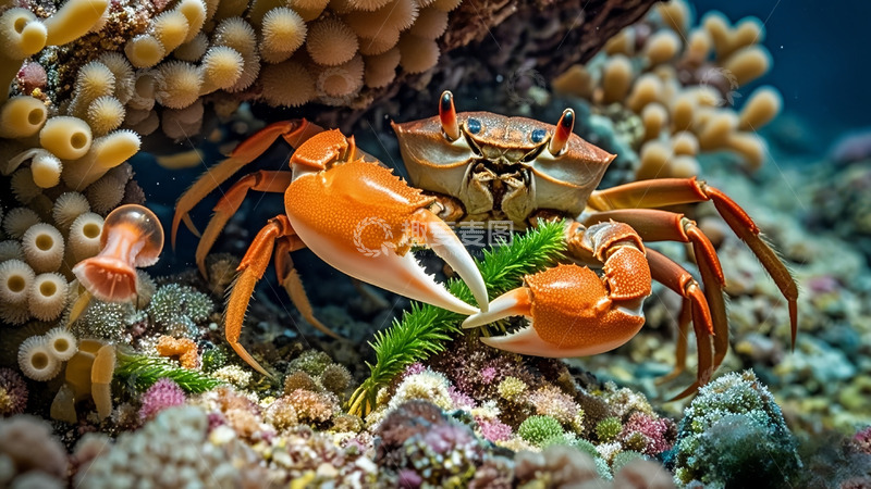 高清大图下载【趣麦麦图】海底螃蟹海鲜