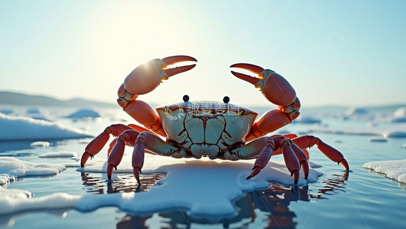高清大图下载【趣麦麦图】海鲜雪地螃蟹
