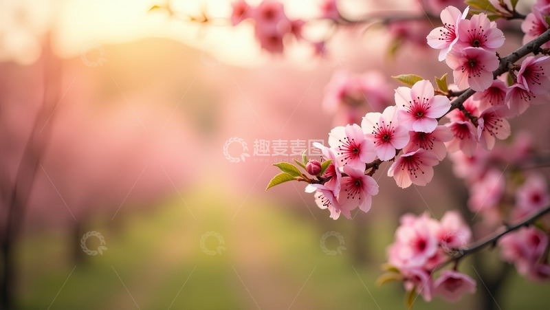 高清大图下载【趣麦麦图】阳光粉色花苞