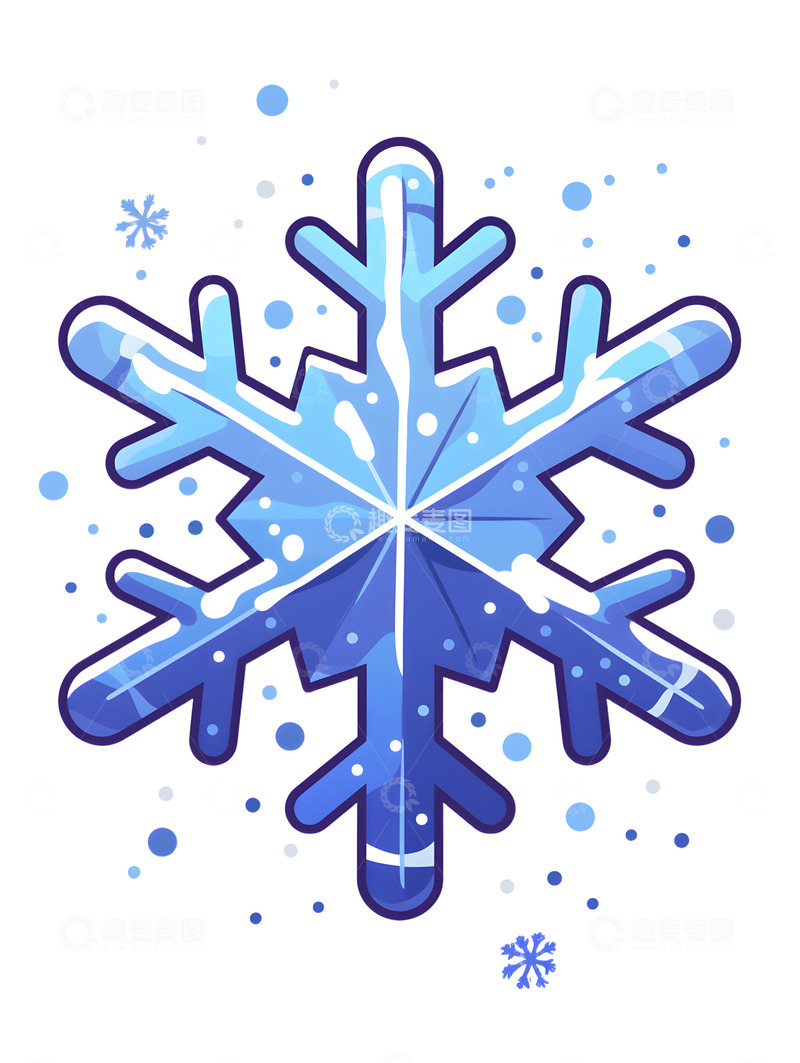高清大图下载【趣麦麦图】卡通雪花图标