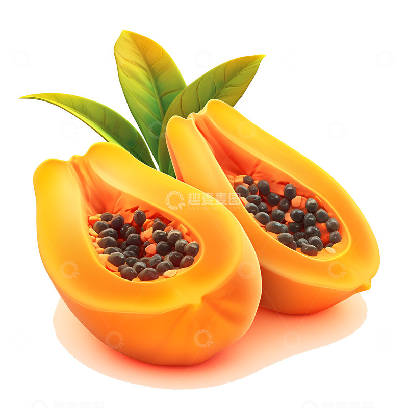 高清大图下载【趣麦麦图】卡通新鲜的木瓜