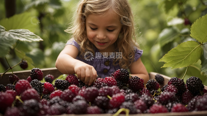 高清大图下载【趣麦麦图】桑仁的采收镜头