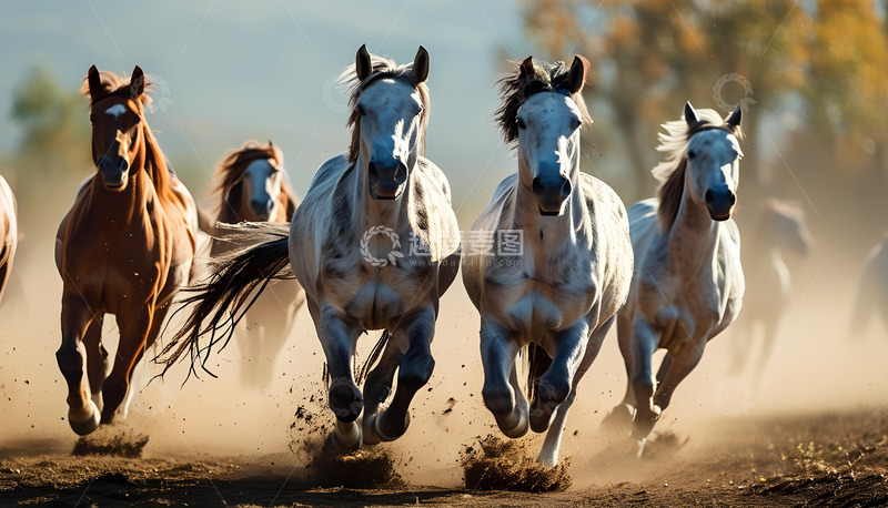 高清大图下载【趣麦麦图】策马奔腾马儿