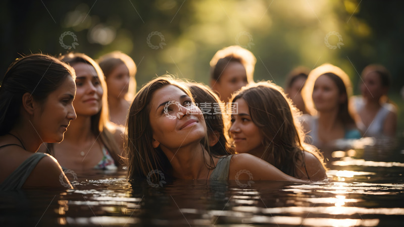 高清大图下载【趣麦麦图】镜头下湖面洗澡