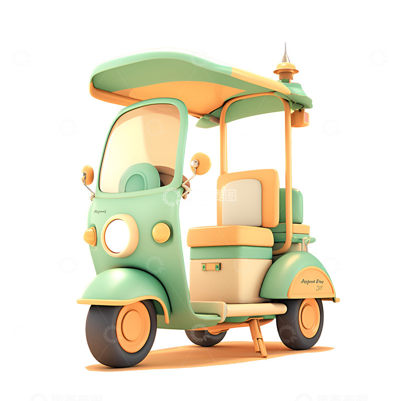 高清大图下载【趣麦麦图】卡通一辆三轮车
