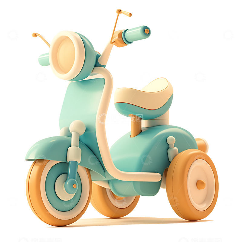 高清大图下载【趣麦麦图】卡通三轮摩托车