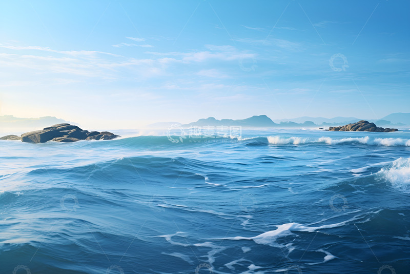 高清大图下载【趣麦麦图】蓝天大海波浪