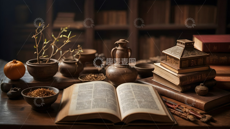 高清大图下载【趣麦麦图】书案上的镜头