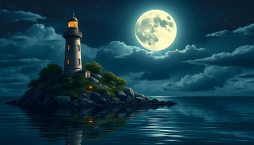 海上灯塔明月