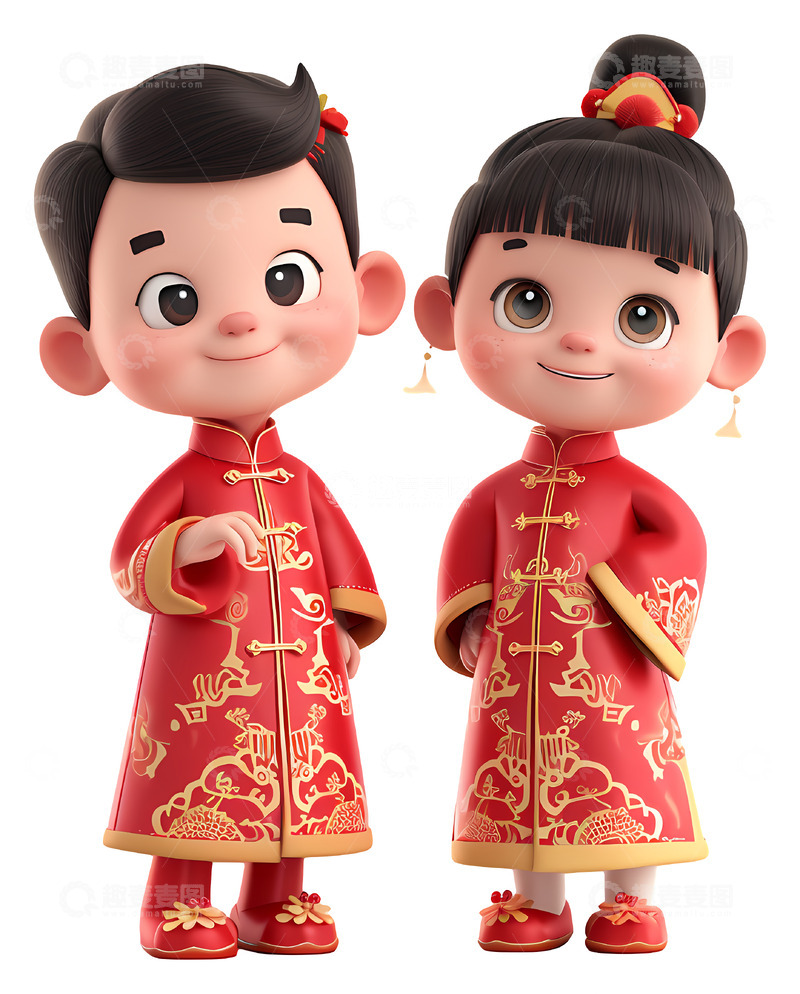 高清大图下载【趣麦麦图】小孩新春过年可爱儿童