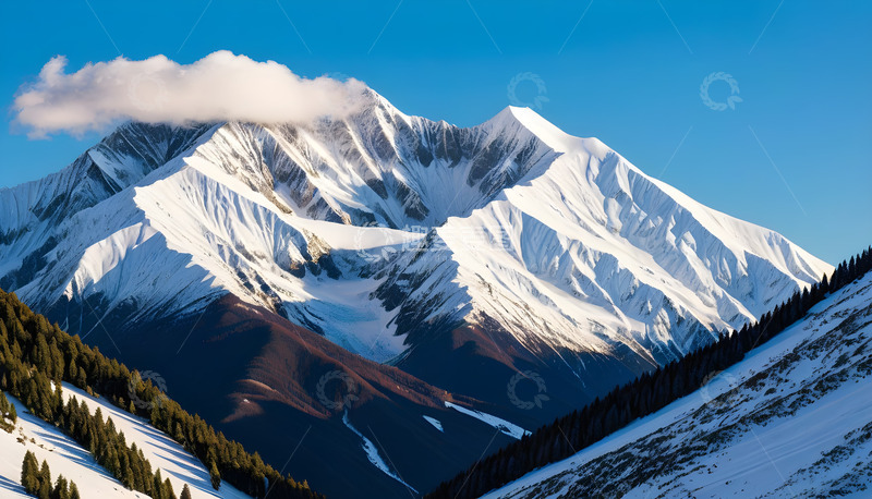 高清大图下载【趣麦麦图】大山雪景的风光