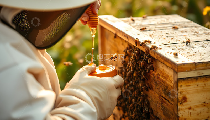 高清大图下载【趣麦麦图】蜂蜜蜂箱验收