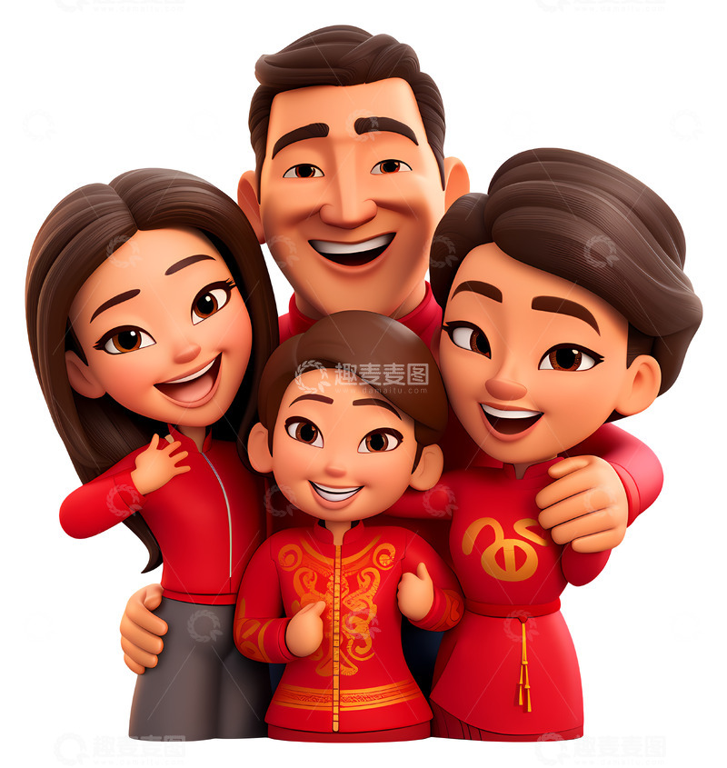 高清大图下载【趣麦麦图】一家人全家福素材