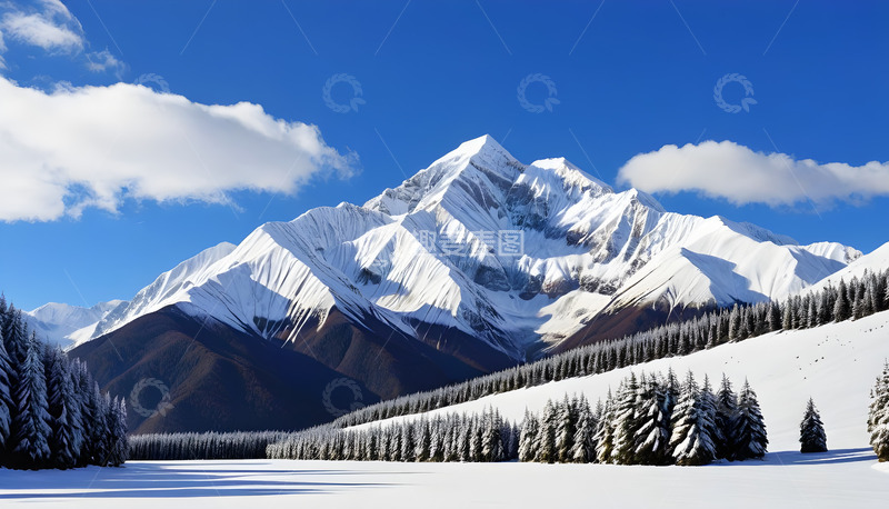 高清大图下载【趣麦麦图】大山冬季下的雪景