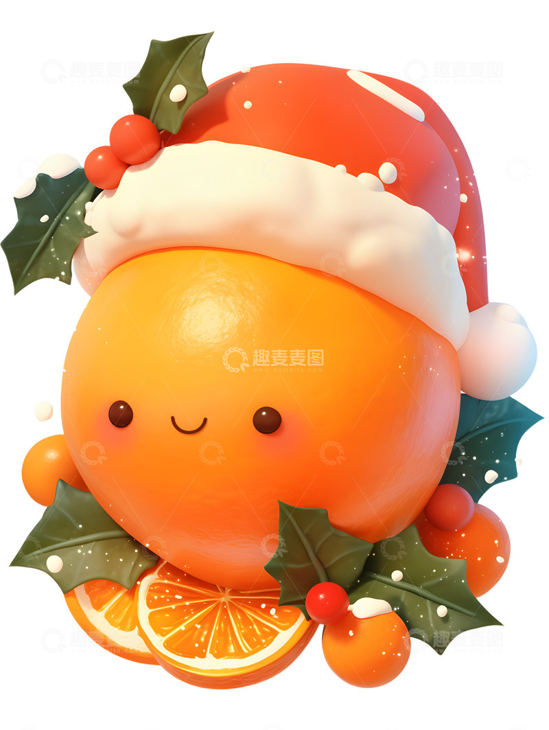 高清大图下载【趣麦麦图】圣诞节卡通橙子