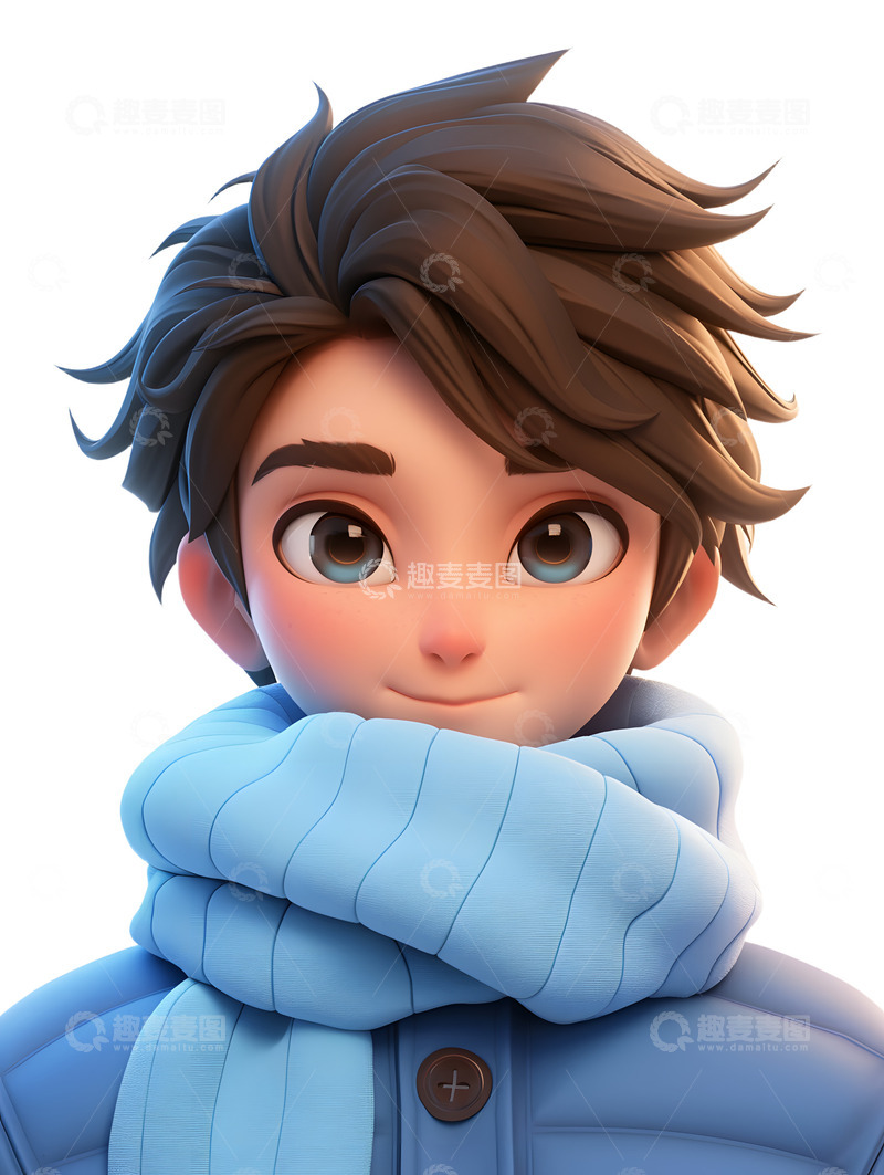 高清大图下载【趣麦麦图】冬季男生头像图标