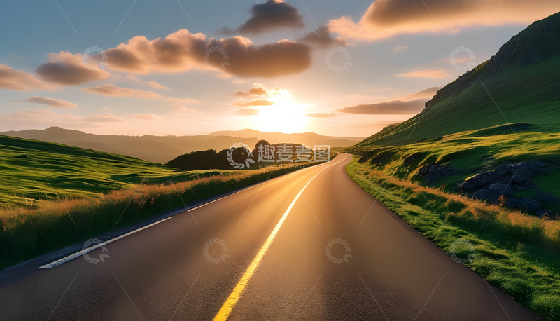 高清大图下载【趣麦麦图】-乌云马路大山