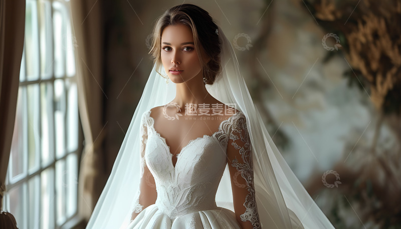 高清大图下载【趣麦麦图】婚纱漂亮美女