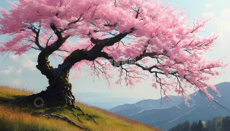 高清大图下载【趣麦麦图】大山桃花粉色