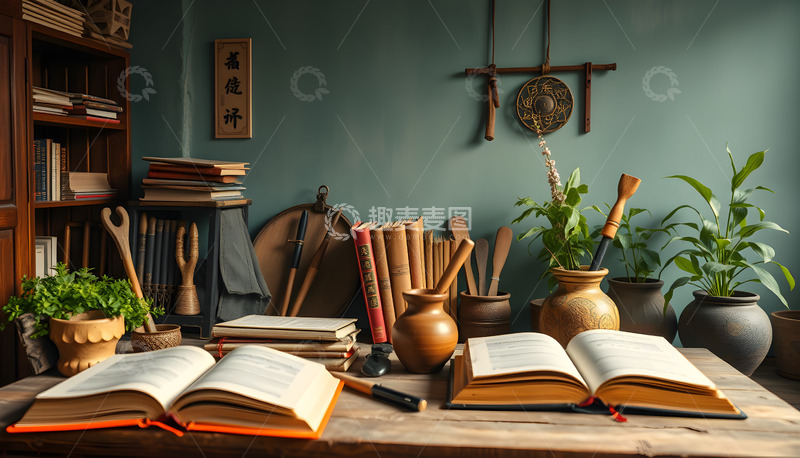 高清大图下载【趣麦麦图】古朴的书房设计
