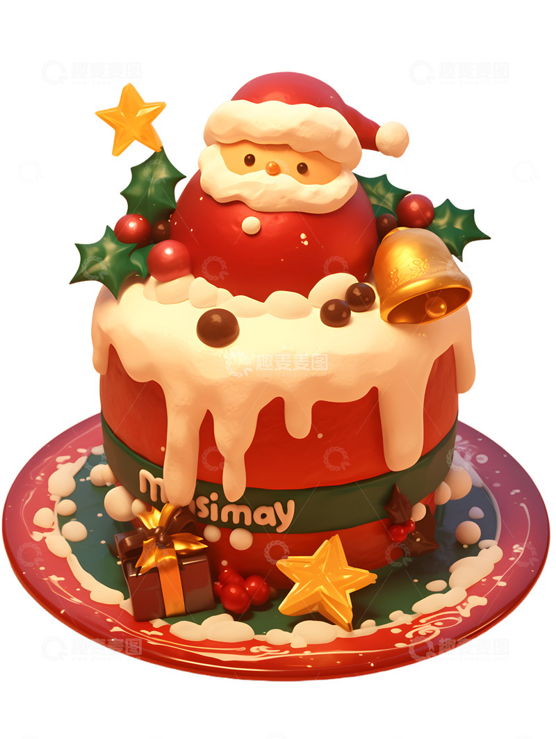 高清大图下载【趣麦麦图】卡通圣诞蛋糕美味