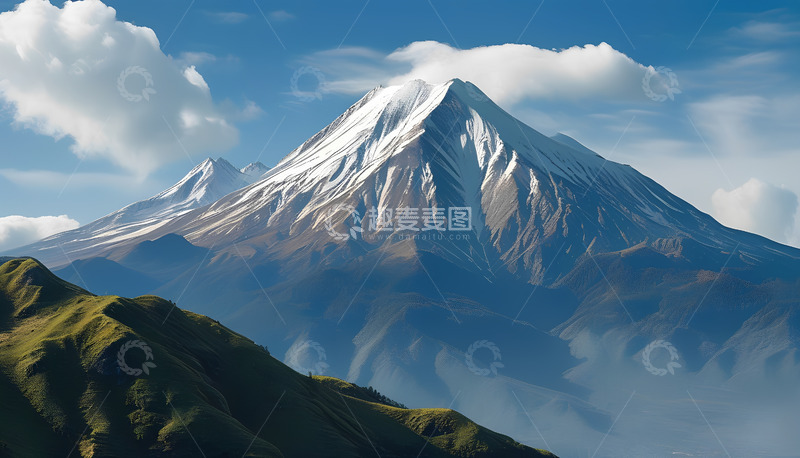 高清大图下载【趣麦麦图】云朵雪山大山