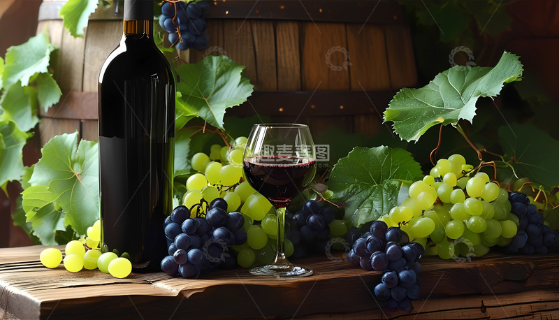 高清大图下载【趣麦麦图】葡萄红酒酒杯