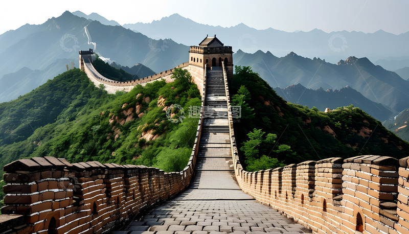 高清大图下载【趣麦麦图】云雾大山长城