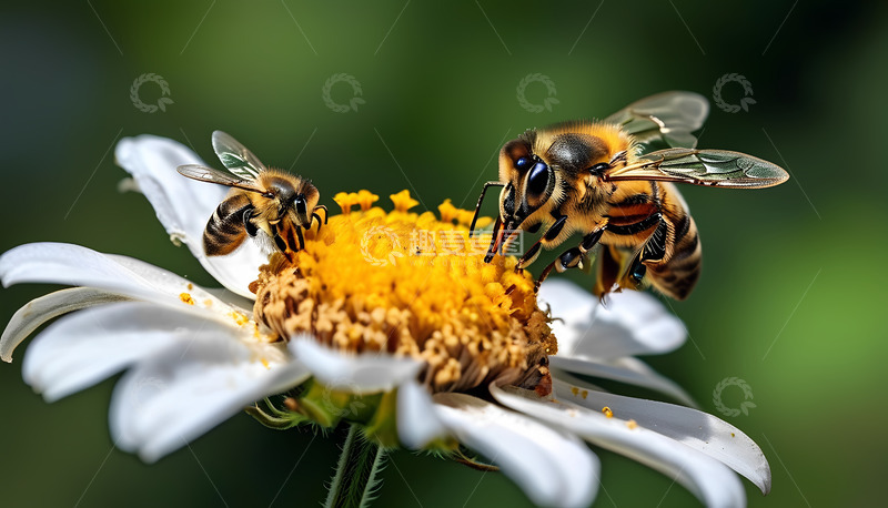 高清大图下载【趣麦麦图】采蜜黄色白色